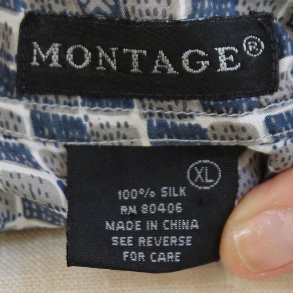 Men's Button Down Silk Shirt - Picture 4 of 4